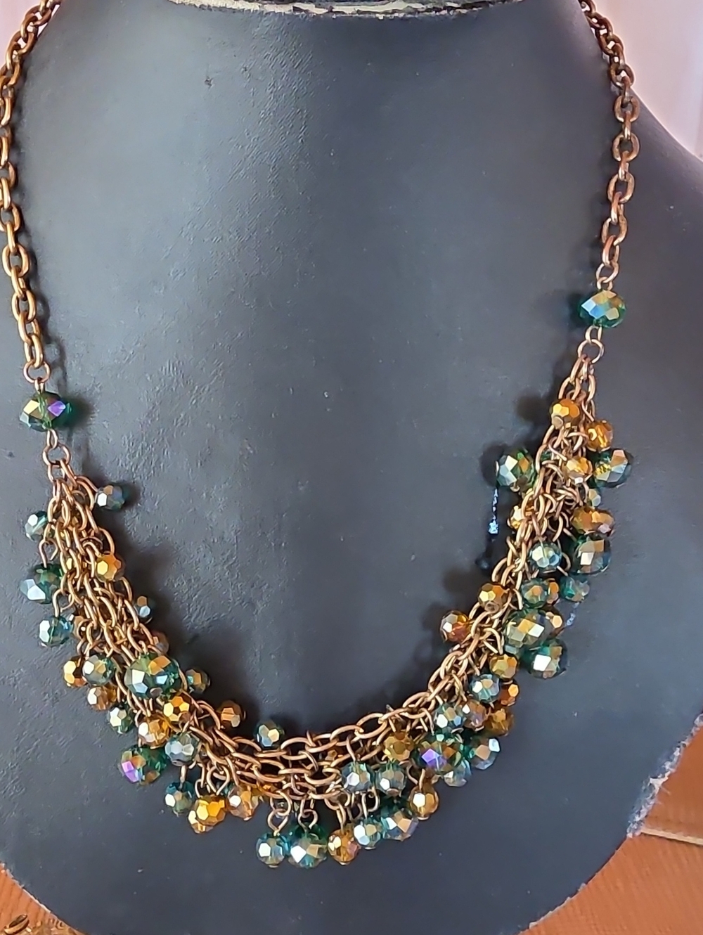 Statement Multi-Color Crystal Chain Necklace - Women Jewelry